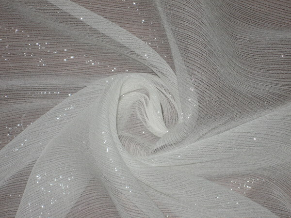 white silk Chiffon with lurex